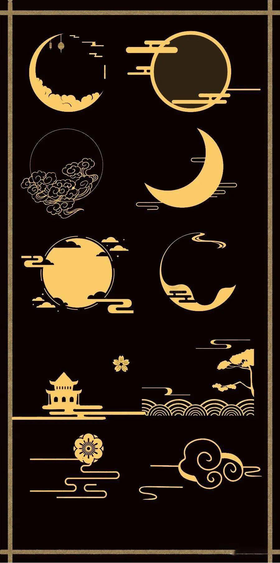 psipad笔刷丨新国风插画不会86款新国风飞鹤月亮祥云笔刷第257期