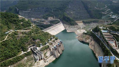 航拍乌江梯级龙头电站洪家渡水电站
