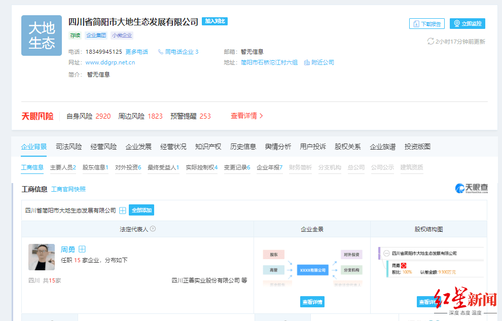 周震南父亲被冻结股权9300万元