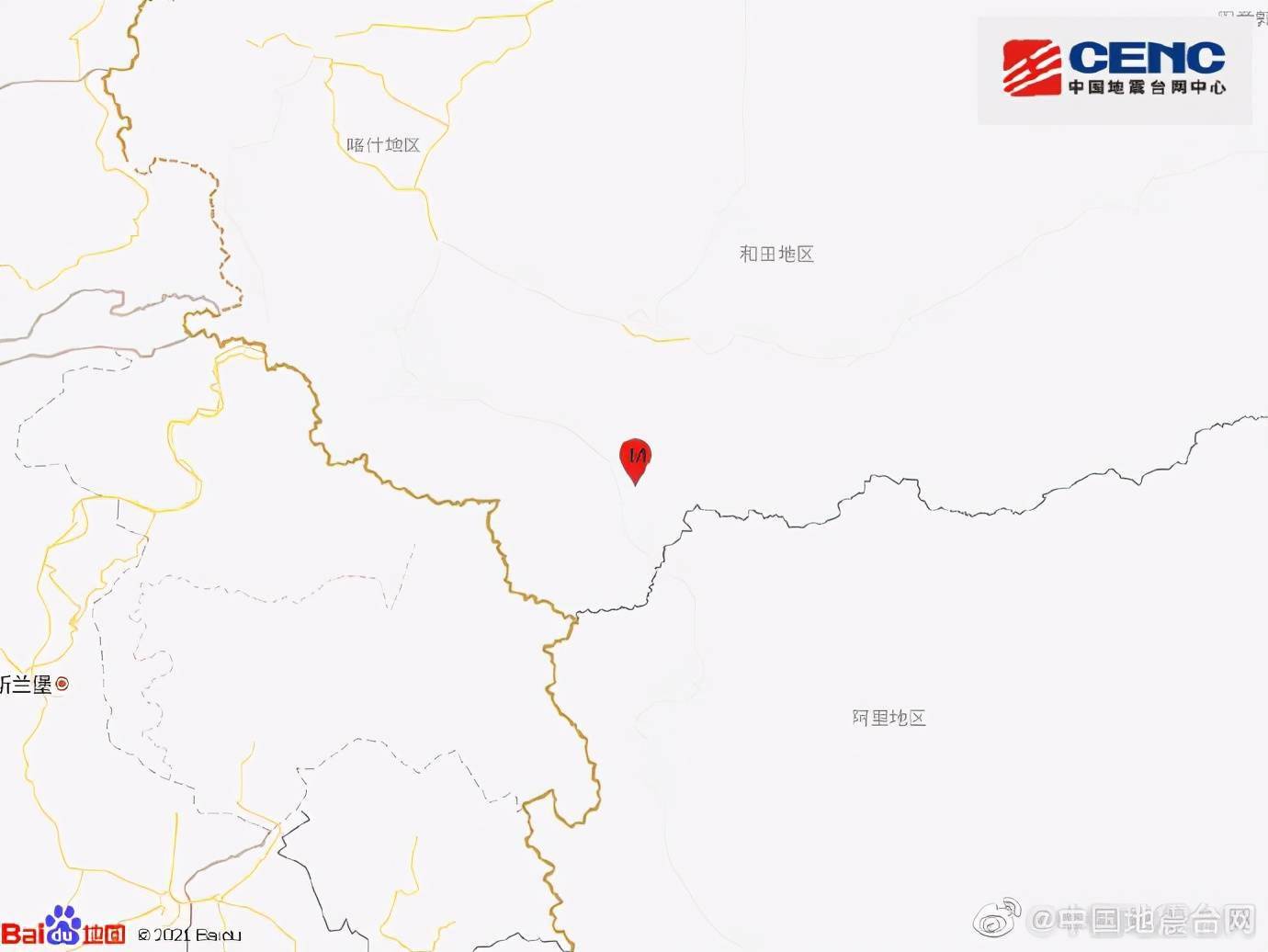新疆和田地区和田县发生3 1级地震 中国