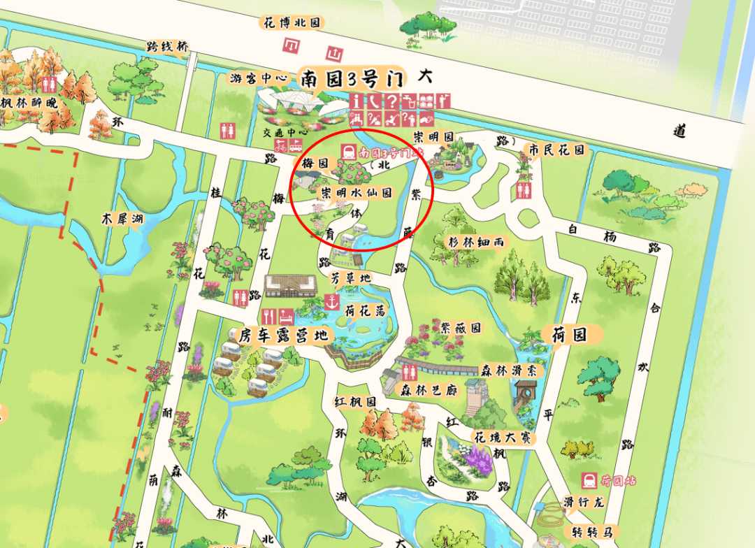 上海崇明花博园地图图片