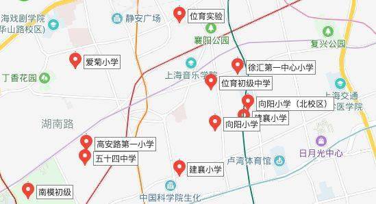 优质公办初中有莘松中学:田园外国语初中 徐汇区 天平路街道附近 1