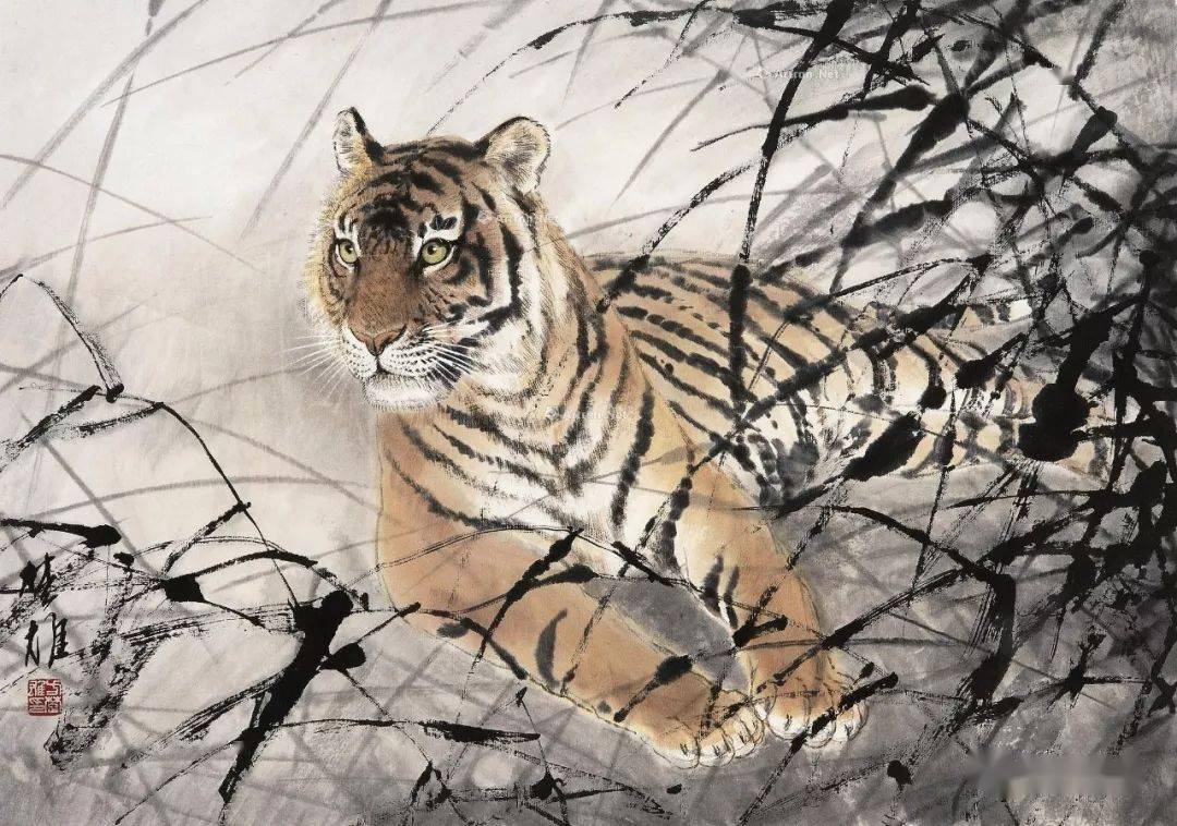 方楚雄画虎作品欣赏