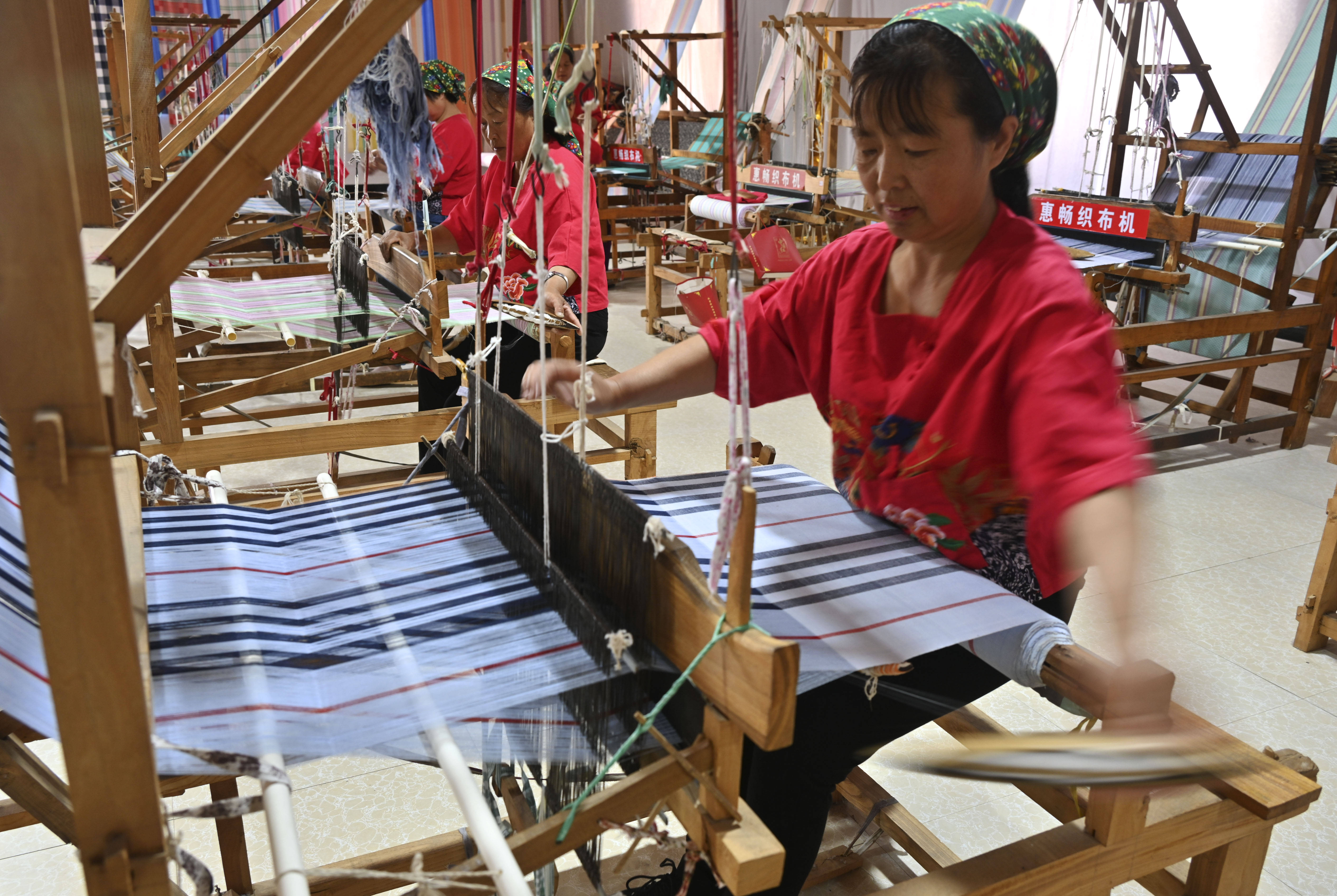棉花纺线过程图图片