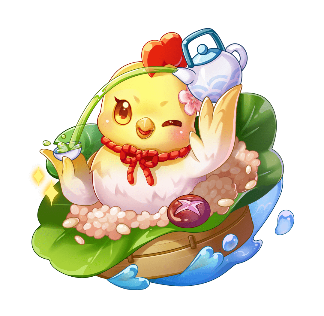 来,镜头转一下,他们是精灵—荷叶鸡,以及刚获得觉醒之力的雪宝!