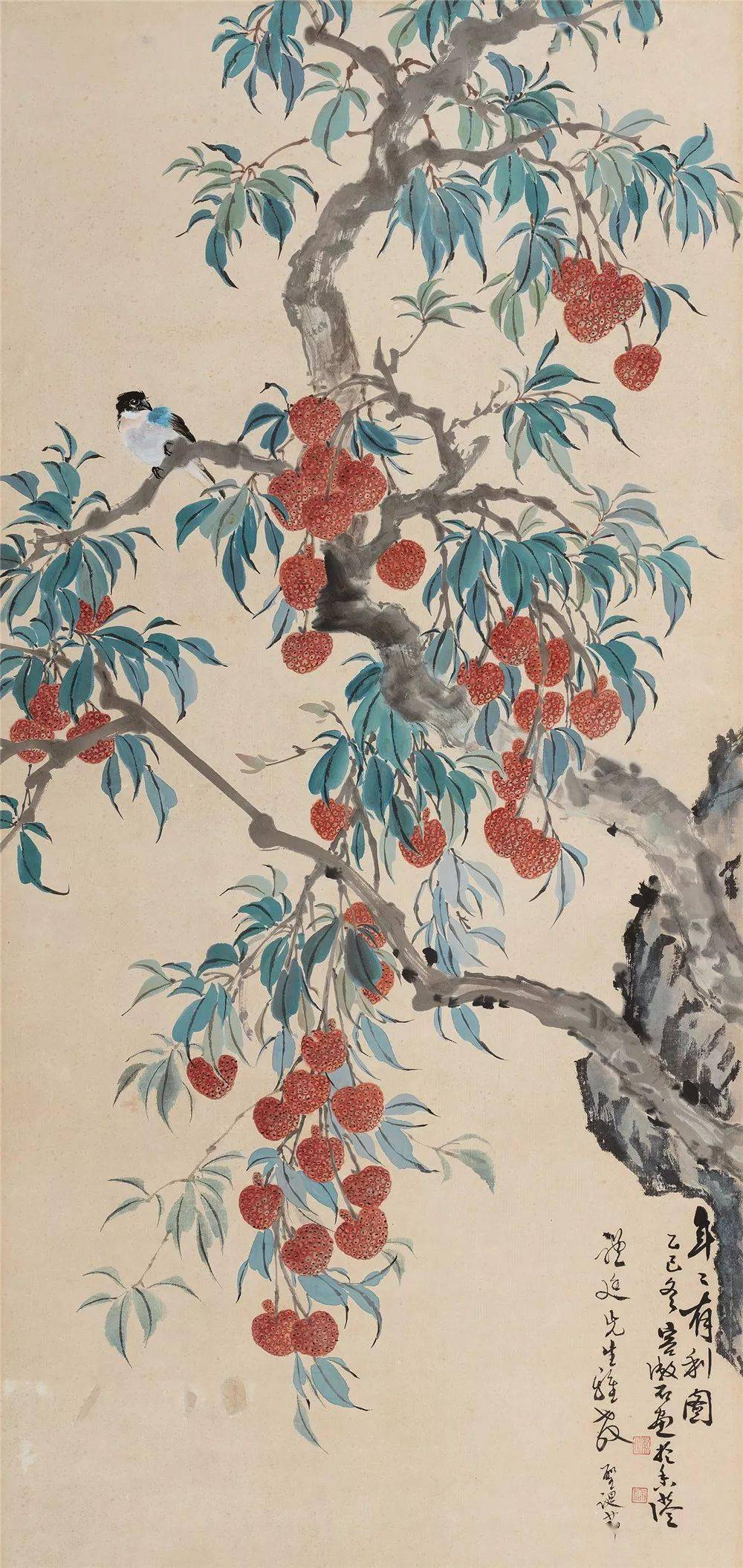 国画名家画荔枝令人垂涎欲滴