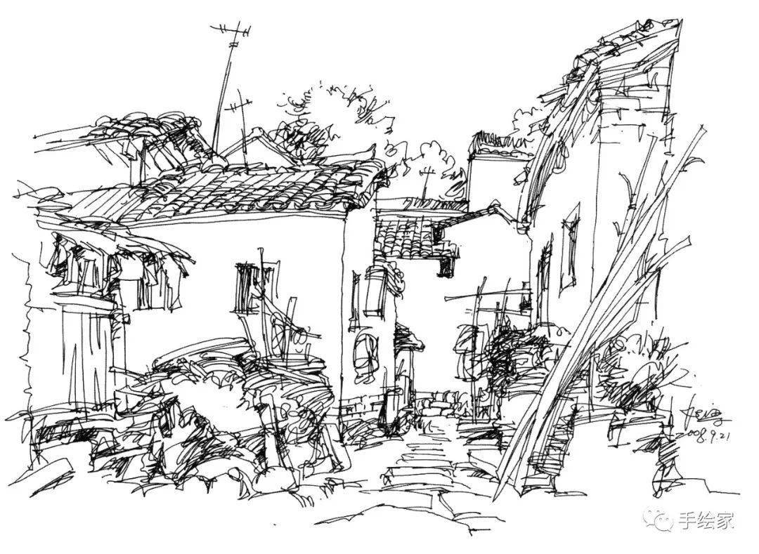 马克笔大师夏克梁行走中的绘画