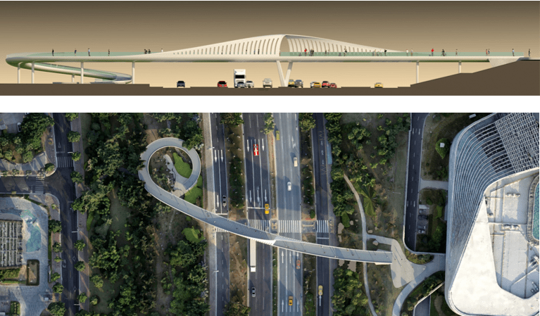 环岛东路这座高颜值天桥怎么建,邀您来选方案_引桥