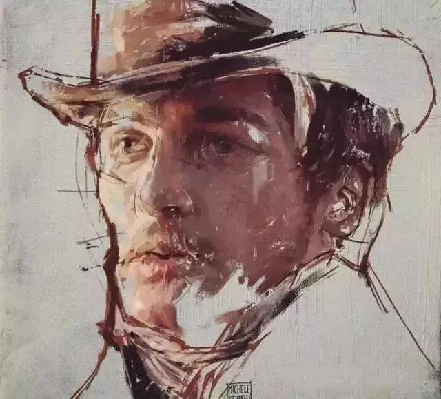 意大利当代画家米歇尔佩特雷利人物头像作品欣赏