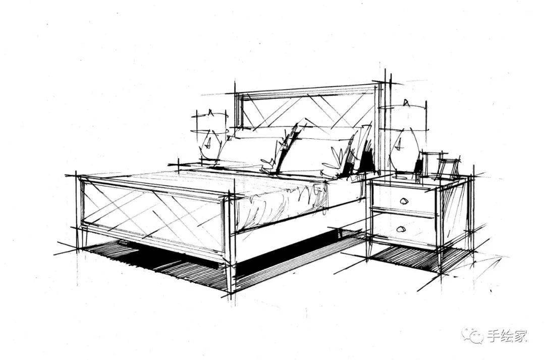 家具透视图简单手绘图片