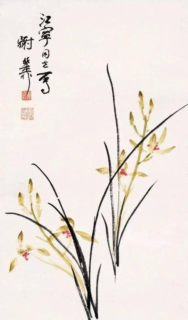 众名家笔下的淡彩之兰:清丽飘逸,尽显脱俗之美_兰花