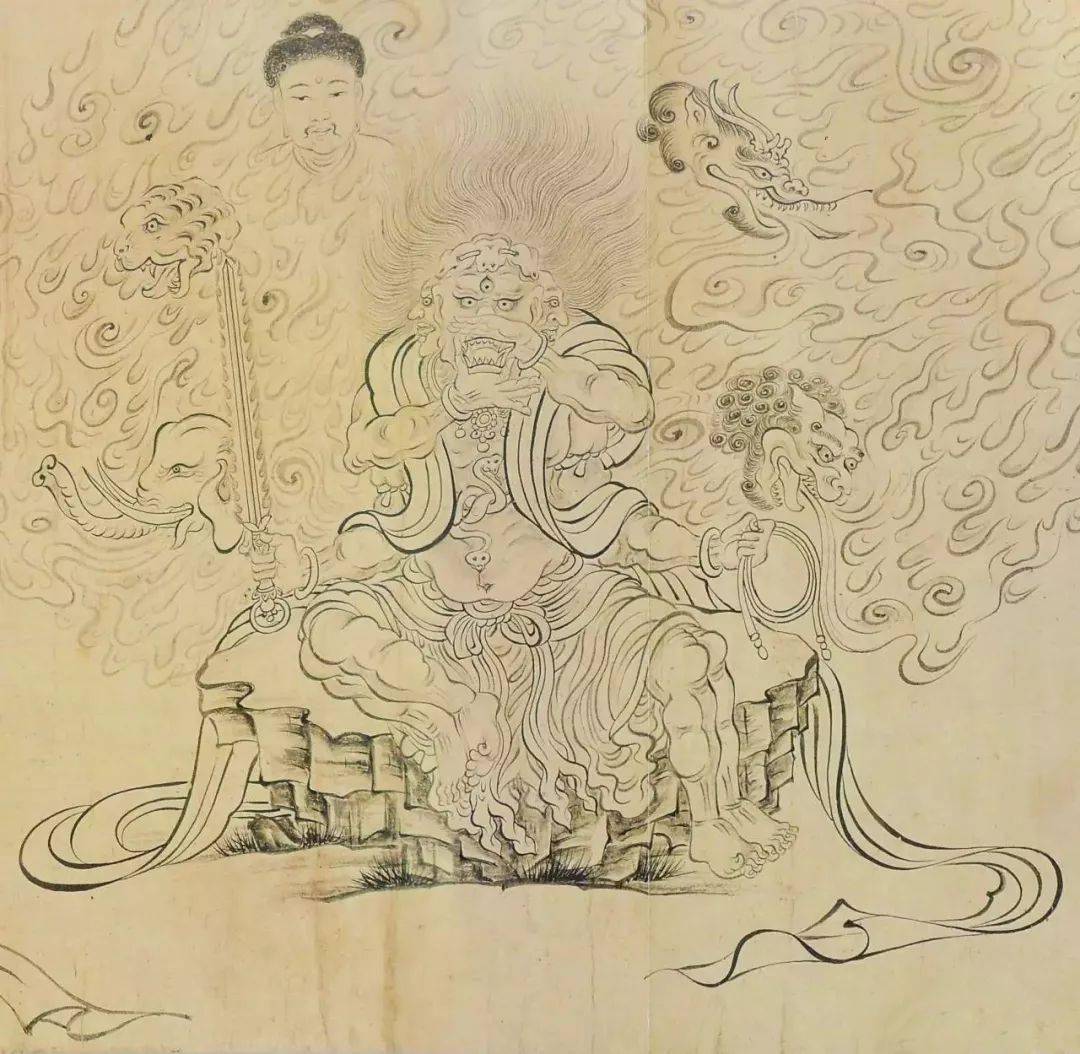 唐吴道子送子天王图鉴赏