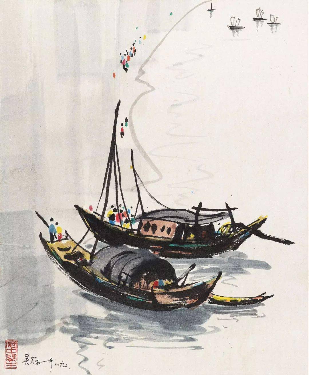 他笔下的船个个载着江南梦