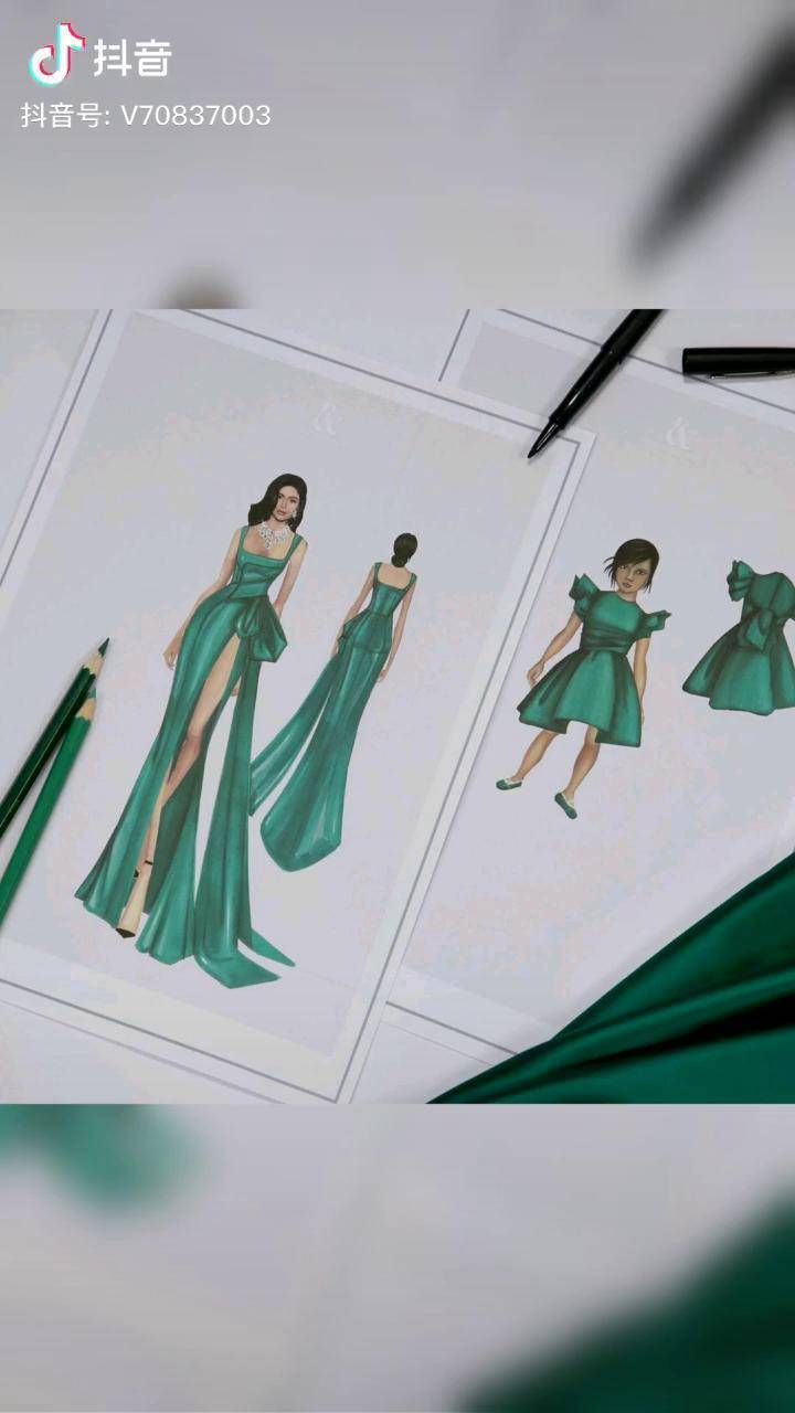 kyliejenner和她女儿亲子装礼服制作过程