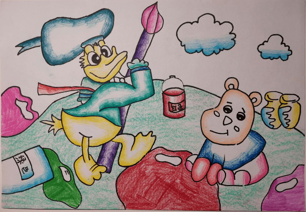 绘画作品展示液空中国工会杯六一儿童节才艺特长秀