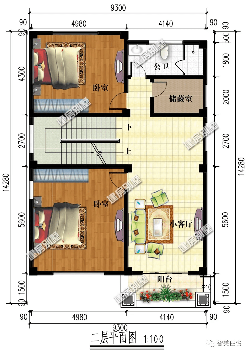 只有9米多宽度的小别墅做两间或者三间效果都很不错