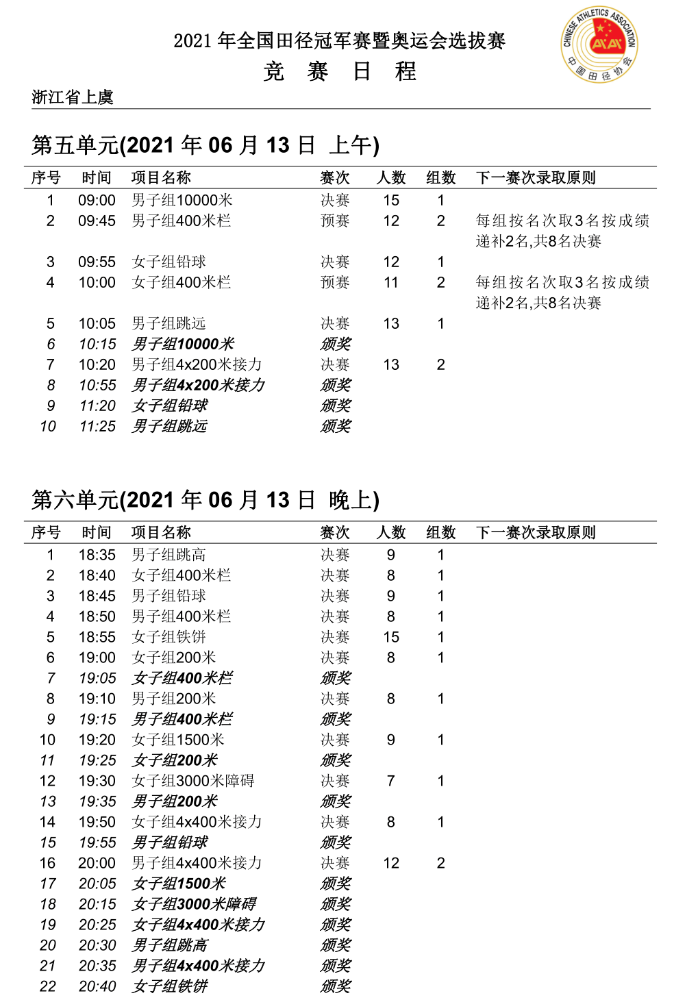 2021奥运会赛程表图片