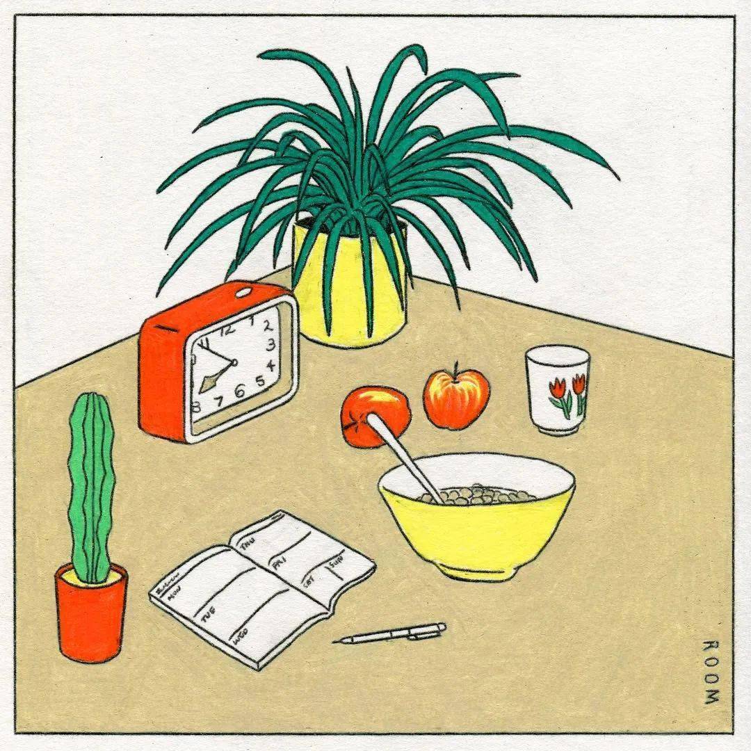 韩国插画师kimiand12那抹绿