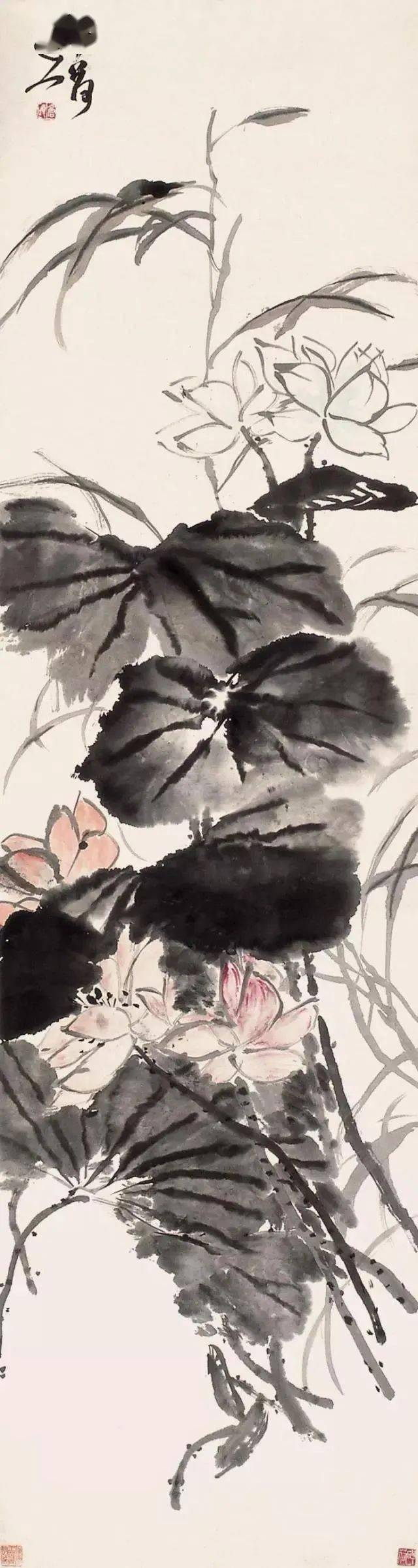 【艺海拾贝】吴昌硕画荷,醉墨团团,别有风雅