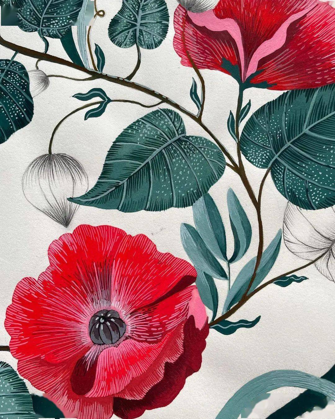 水彩平涂装饰画张张动人心魄