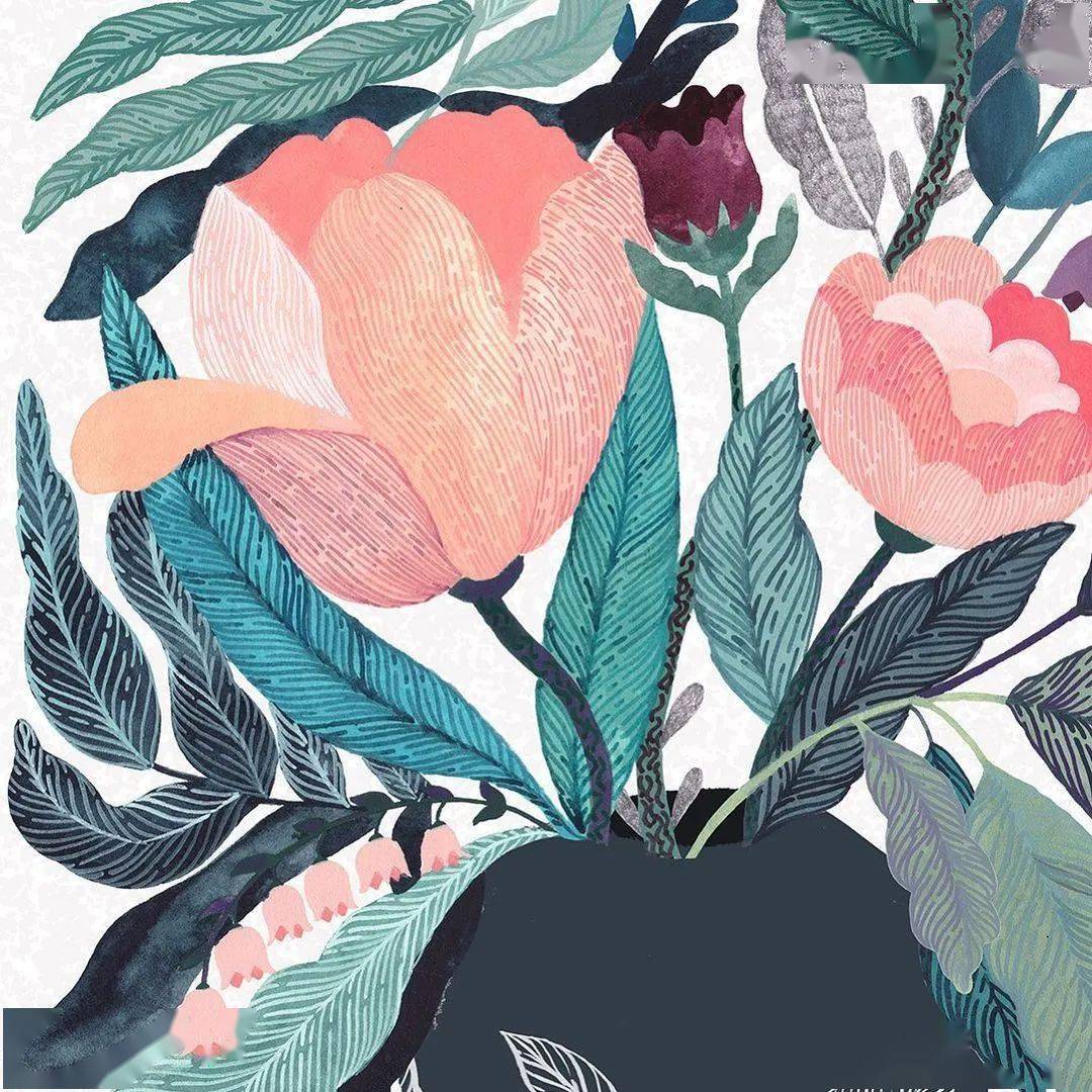 水彩平涂装饰画张张动人心魄