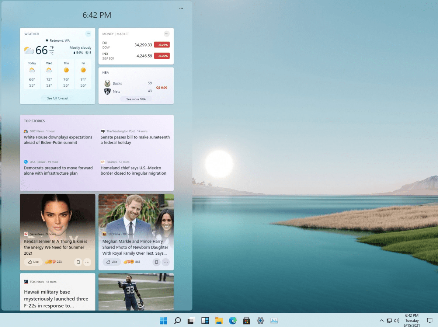 微软Win11将支持第三方小部件，屏幕左侧可弹出天气显示窗口