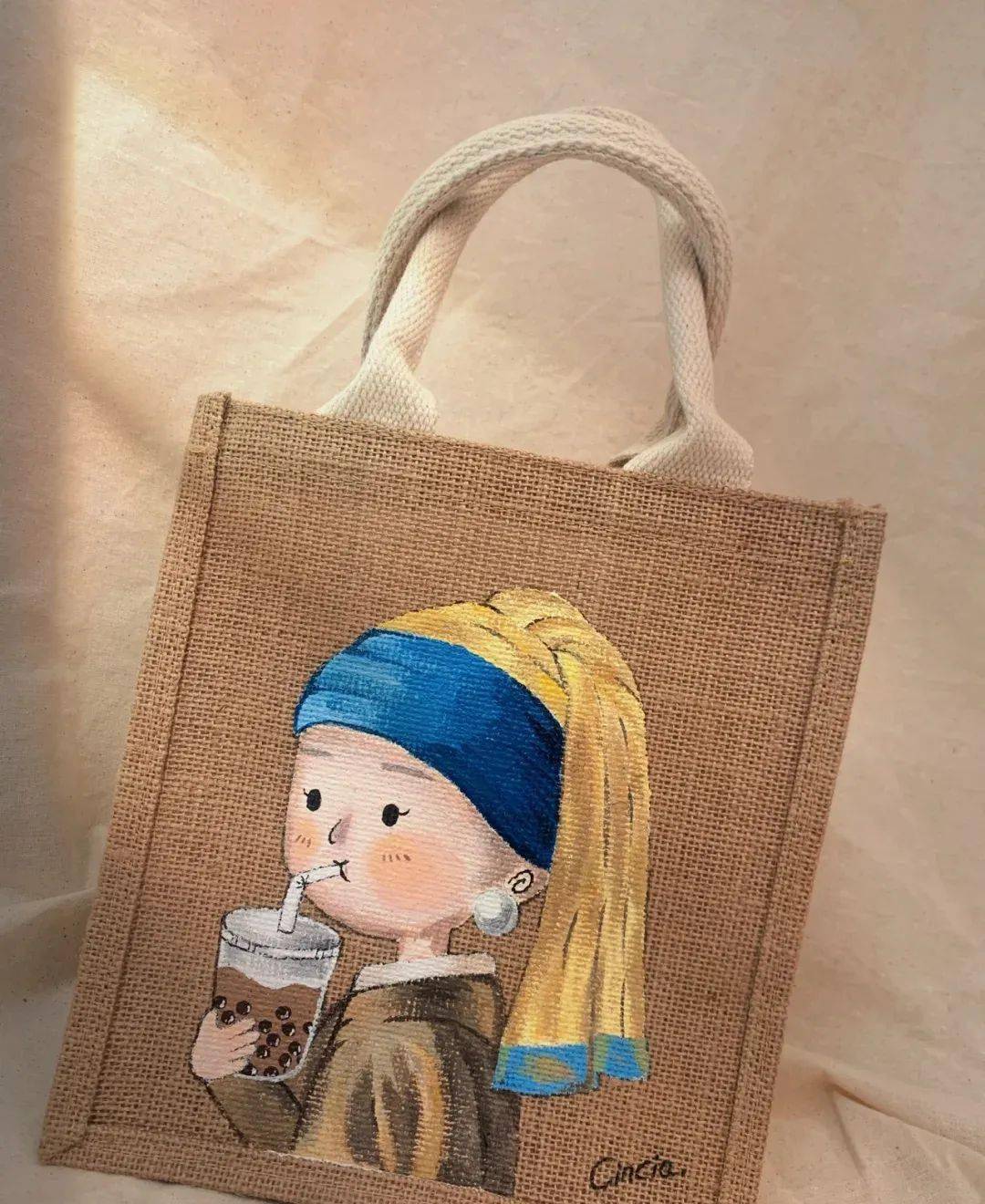 手绘透明包/手绘muji包 扎染丝巾空间形式构成探秘风琴绘本创作团扇色