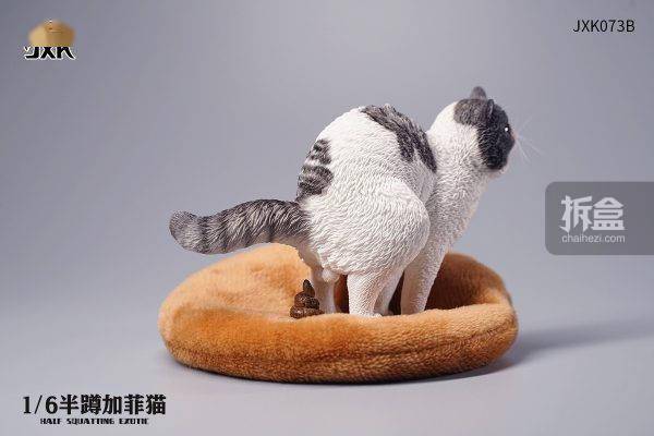 花色|JXK.STUDIO 1/6 半蹲加菲猫 迷你仿真动物模型GK雕像