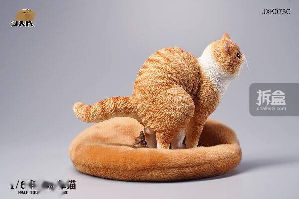 花色|JXK.STUDIO 1/6 半蹲加菲猫 迷你仿真动物模型GK雕像