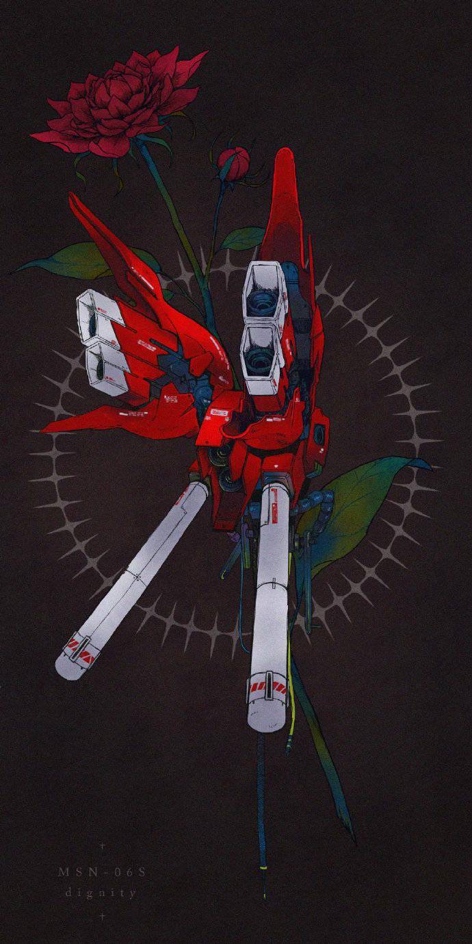 高达与花结合的唯美插画,你喜欢哪张?