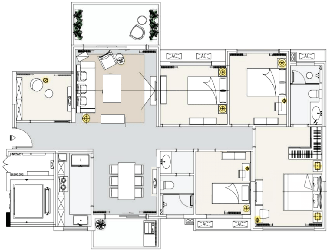 160㎡简欧风整体空间以现代优雅的硬装基础营造出华丽浪漫的高档空间