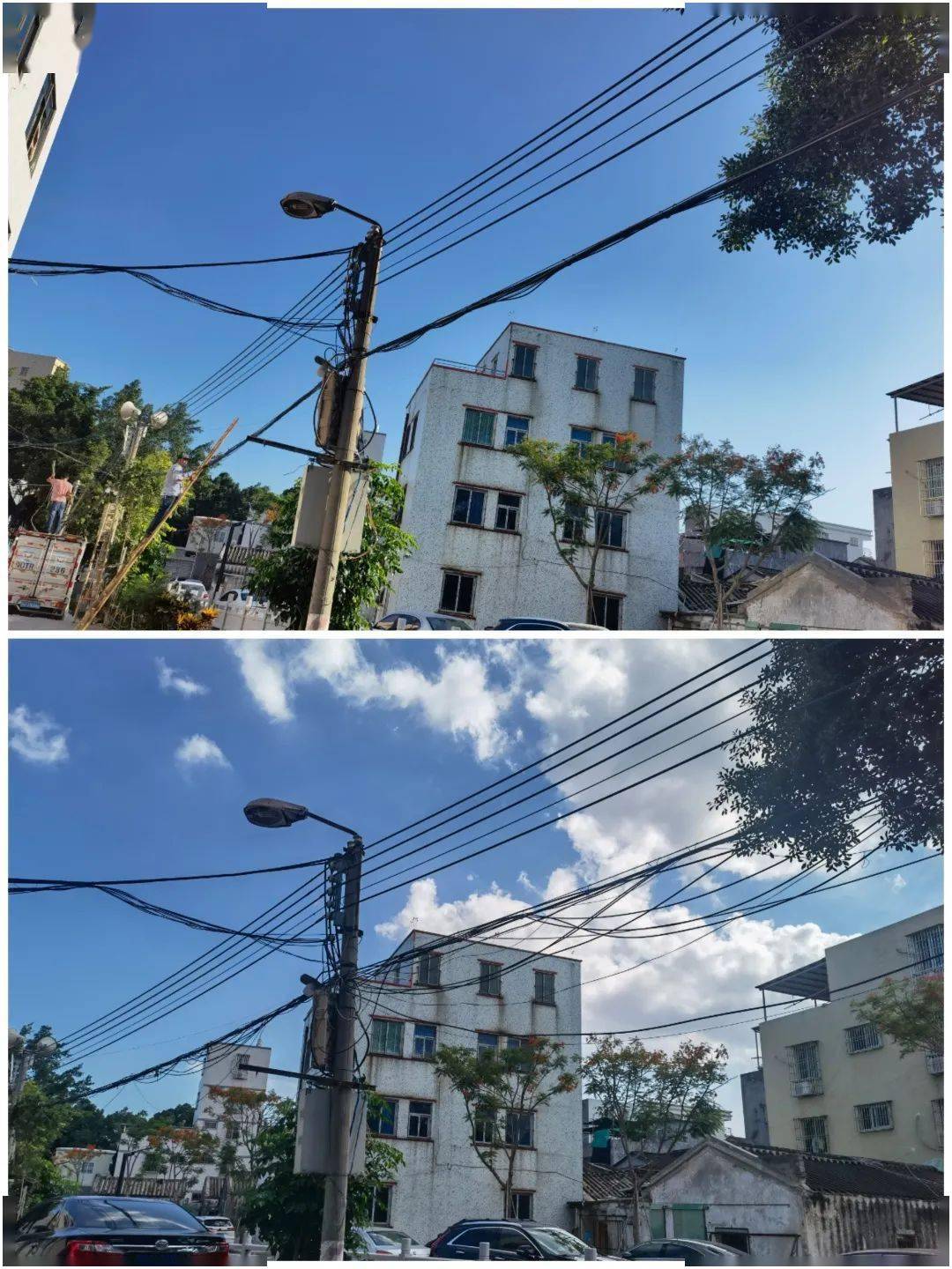 外砂街道内陇村开展三线整治.