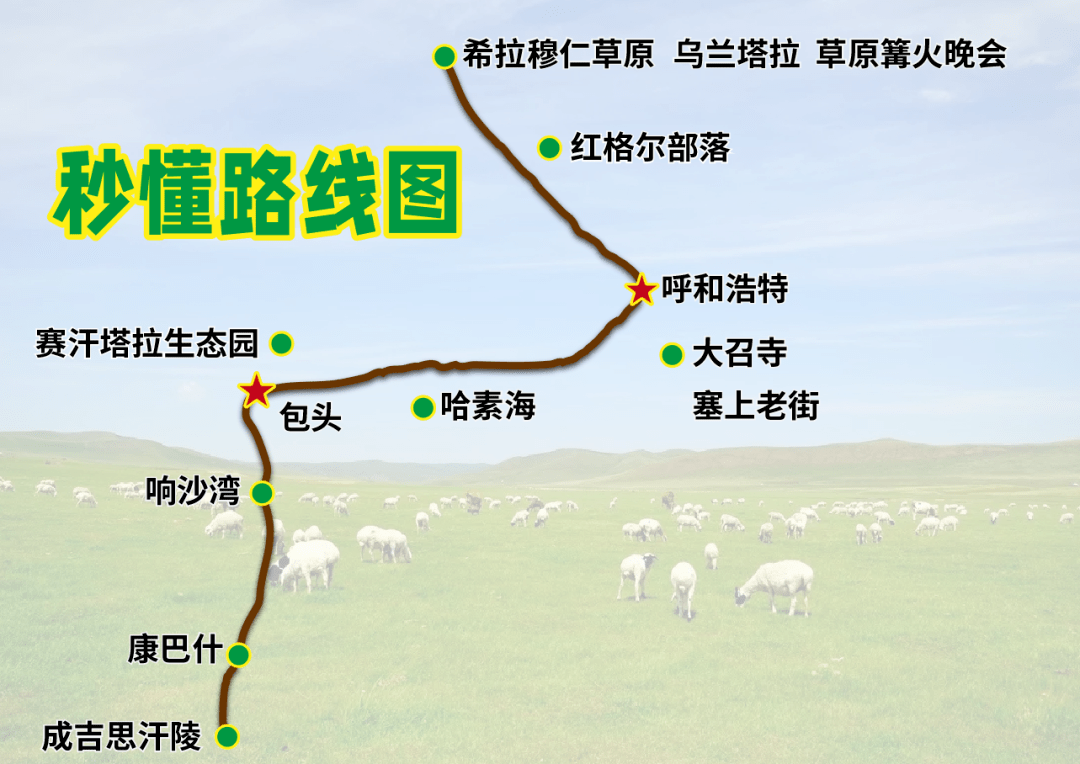 行天下新品首推内蒙避暑之旅草原遇上沙漠呼和浩特希拉穆仁草原