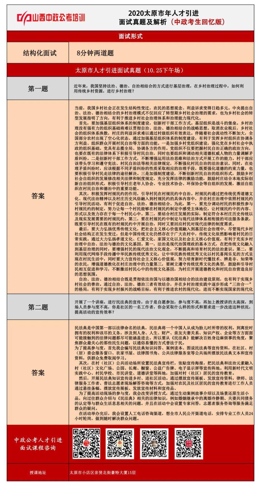 2020年太原市人才引进面试真题及解析（10.25）