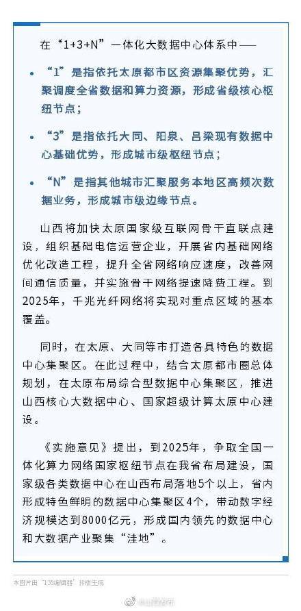 枢纽|山西加快构建“1+3+N”一体化大数据中心体