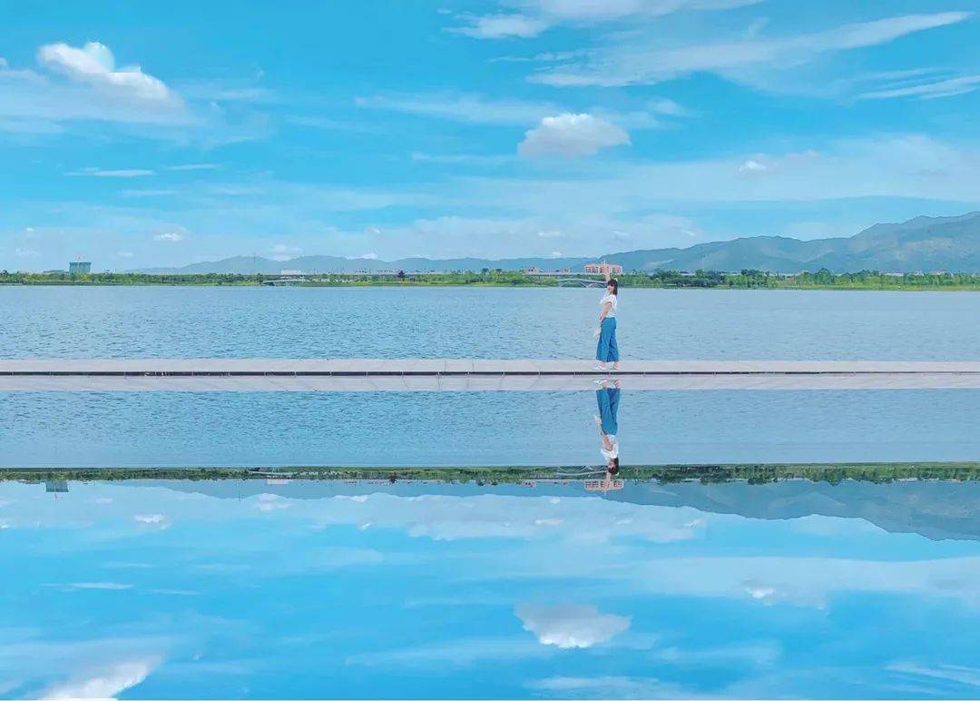 就在我们身边,这里是肇庆新区砚阳湖抬头,是大朵绵密的云和湛蓝的