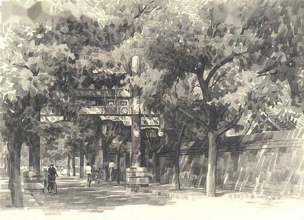 遗存,从他笔下的门楼,房舍,街景等日常景物中你会发现平凡生活的诗意