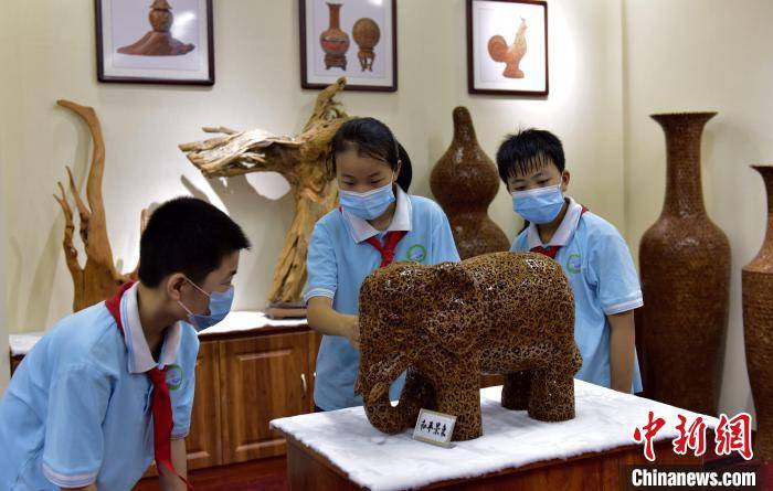 过程|河北临城学生走进山核桃非遗文化 体验镶嵌之美