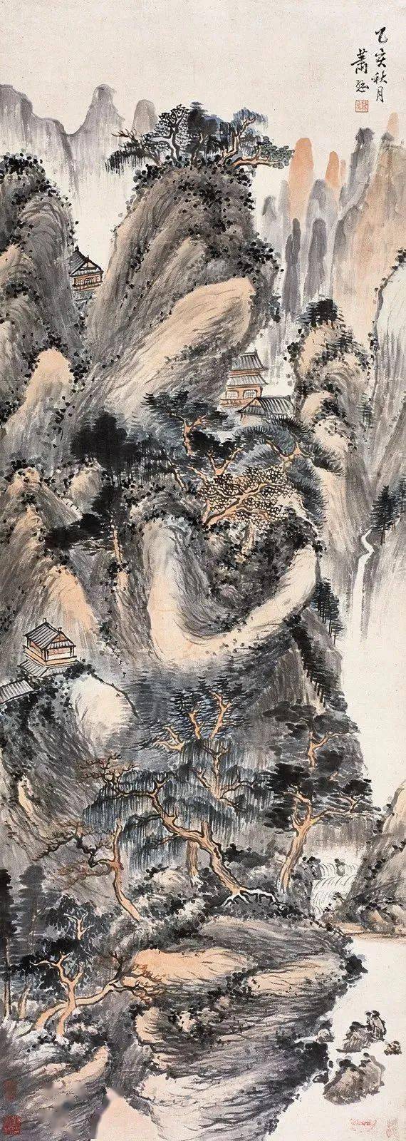 萧谦中(1883-1944),原名萧愻,号大龙山樵,民国京津派著名画家.