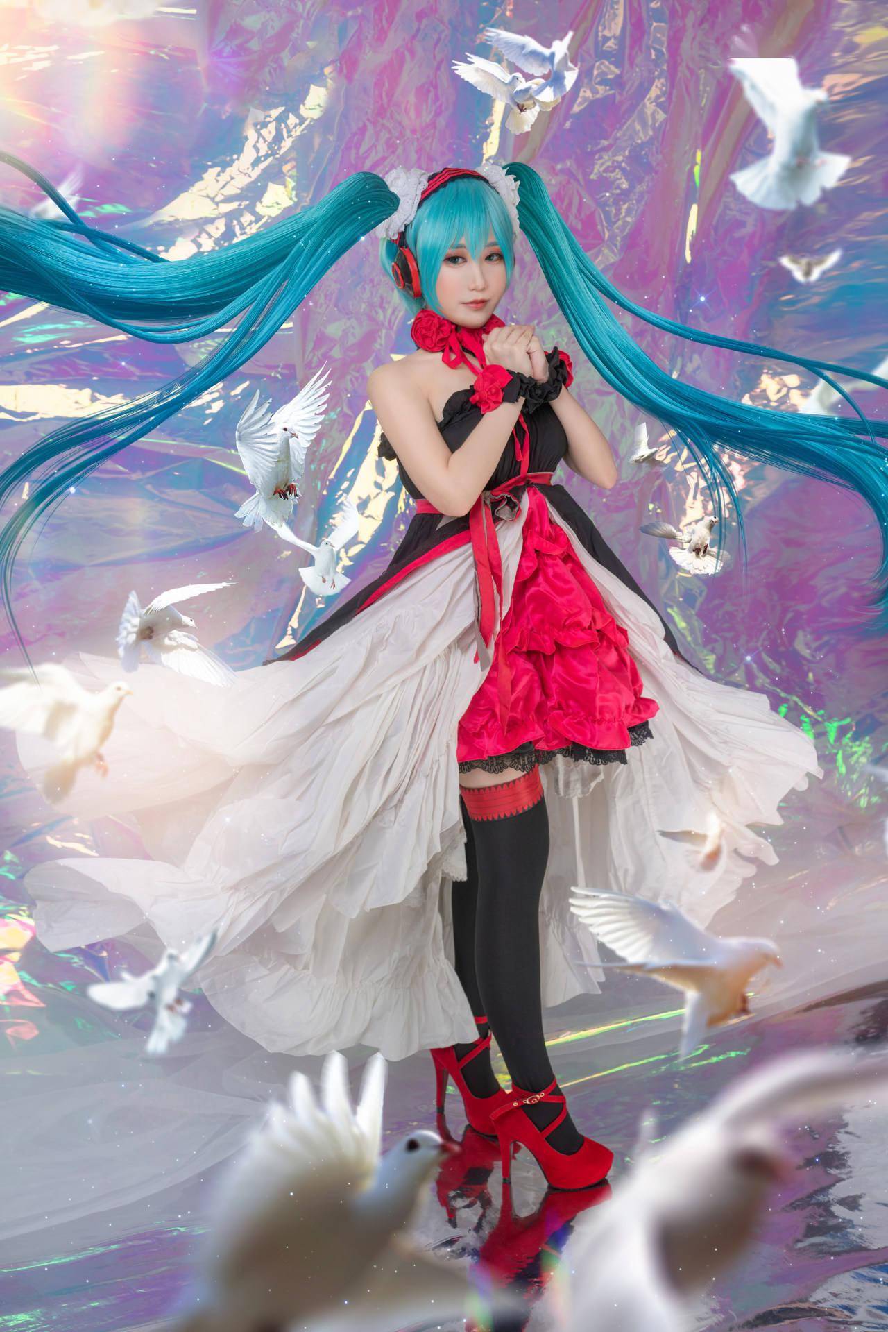 miku蓝 cn k魂角色名 miku红 cn 七杀 初音未来   cosplay   动漫