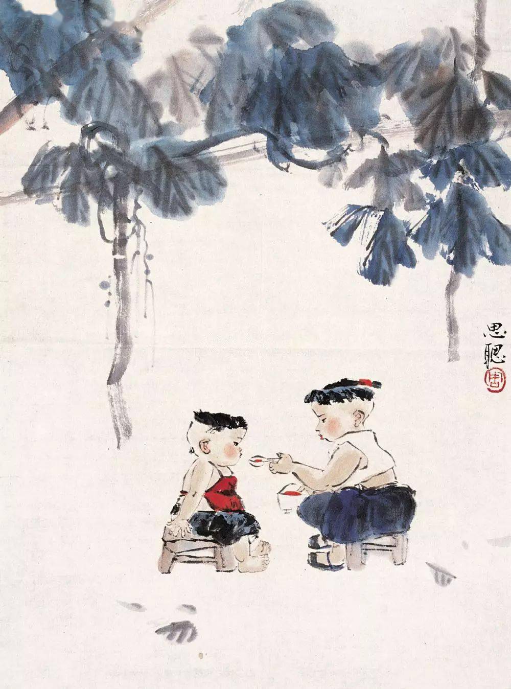 周思聪水墨小画,灵动!_童趣