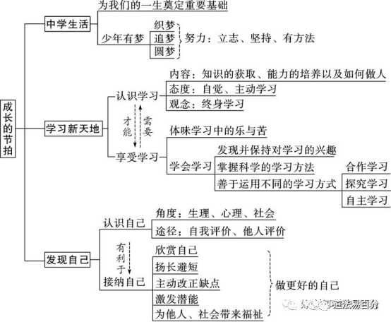 初中道德与法治三年思维导图 初一初二初三都看看 考试 恒艾教育