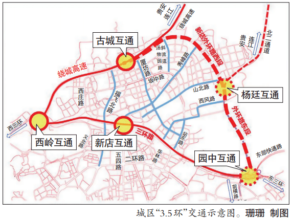 現在僅需10分鐘以往需要半個小時左右的車程從北三環一路行至龍頭路