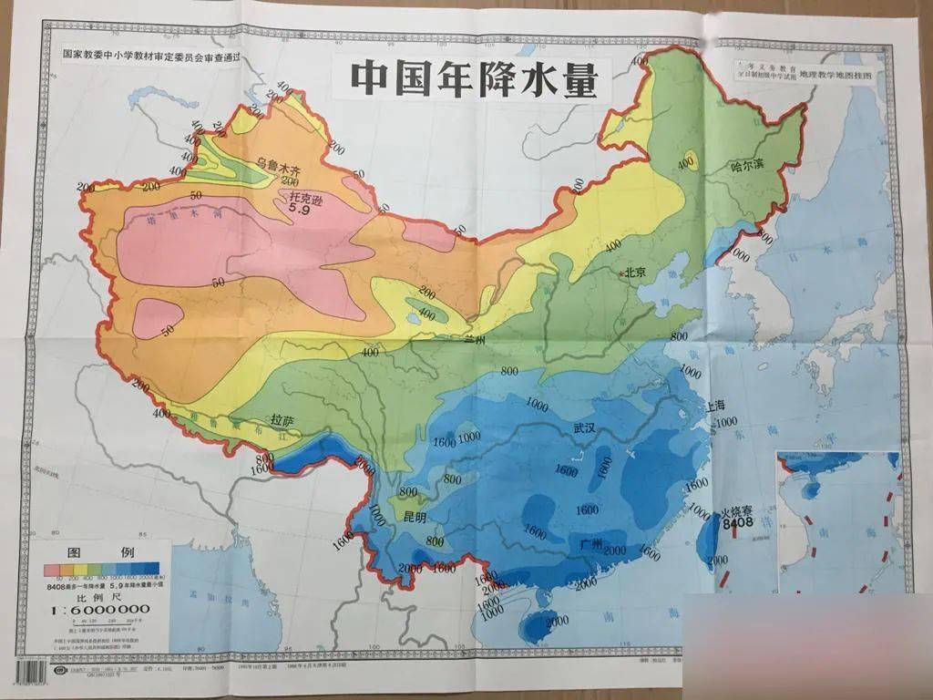 中国降水分布示意图图片