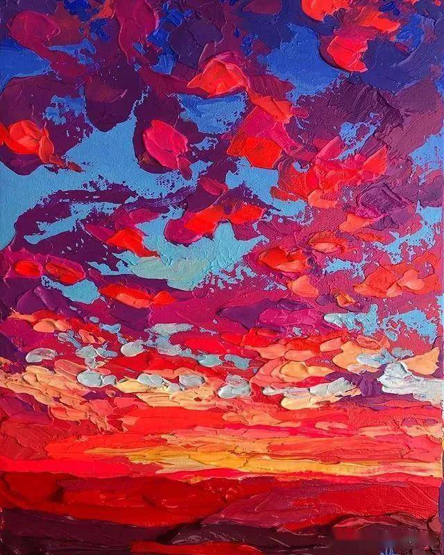 丰富的色彩层次|厚涂的梦幻风景