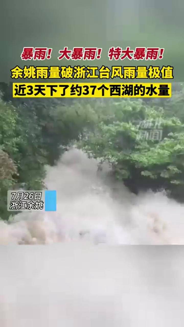 愿平安!余姚雨量破浙江省台风雨量极值,破登陆浙江省台风实测过程雨量极值