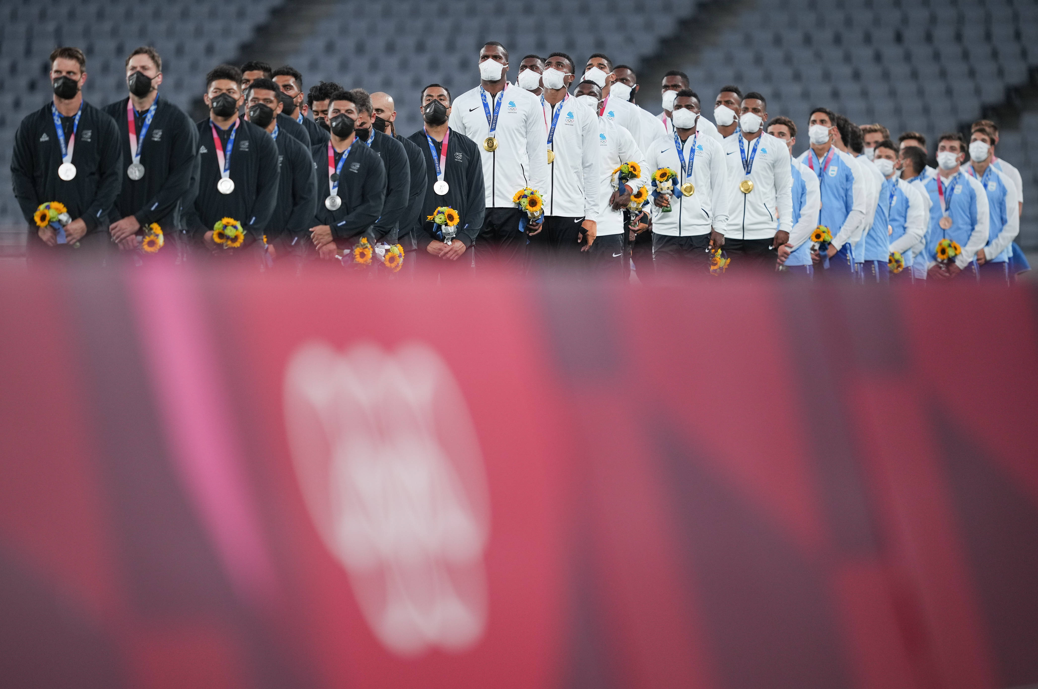 新华社记者 薛玉斌 摄当日,在东京奥运会七人制橄榄球男子决赛中,斐济