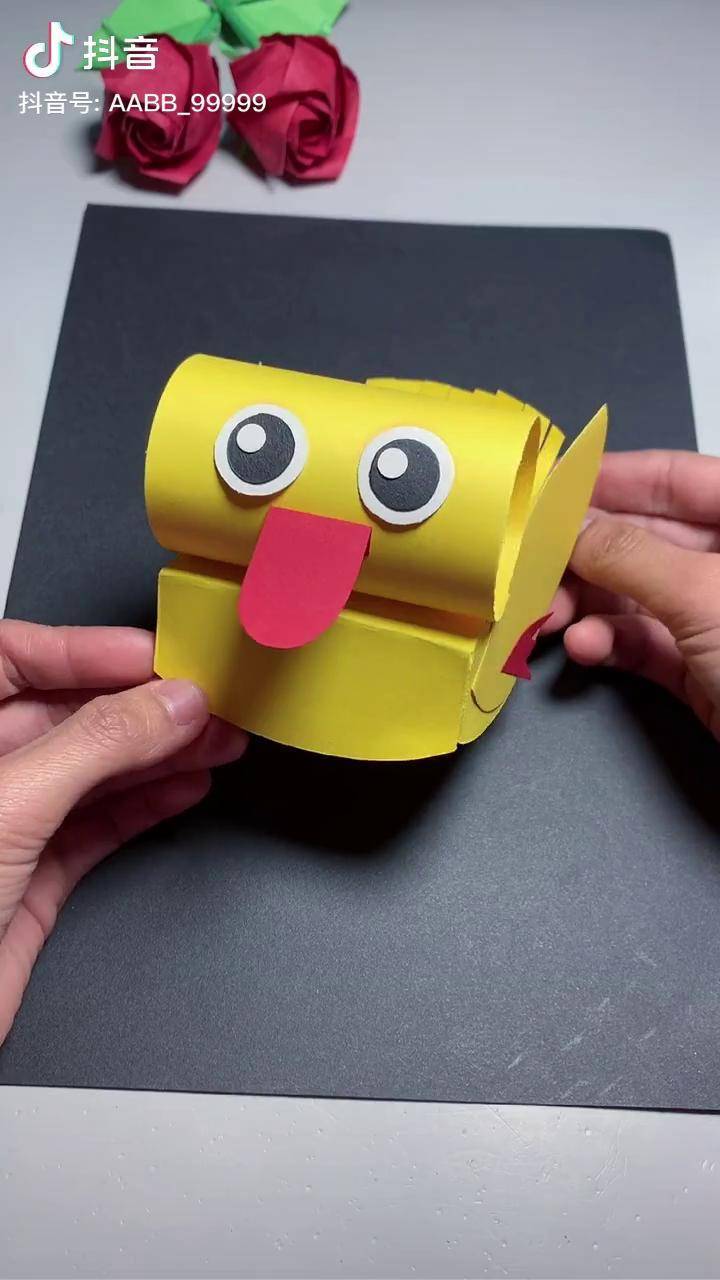 用卡纸做可爱的小鸭子小朋友超级喜欢幼儿手工创意手工亲子手工手工