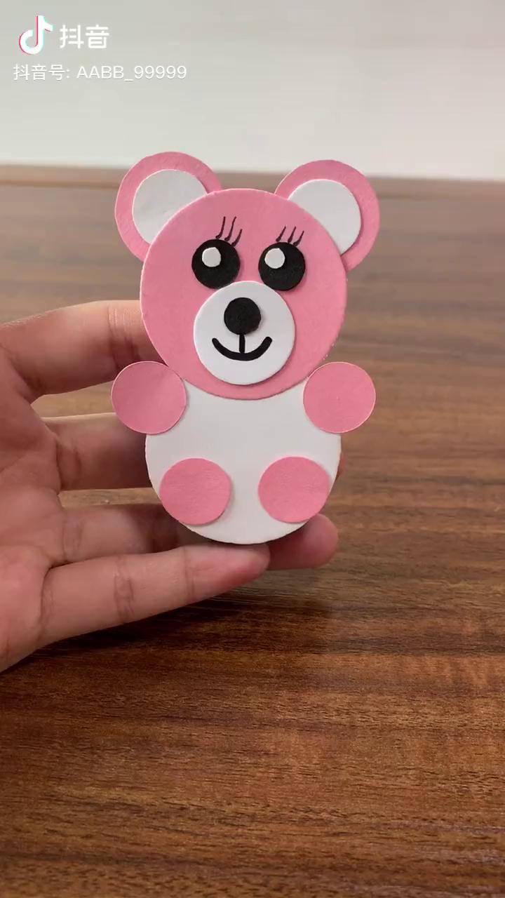 可爱的小熊不倒翁,幼儿园小朋友可以玩一整天.手工 干货都在这