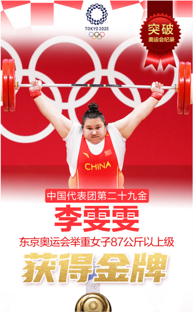 第29金!李雯雯在女子举重87公斤以上级决赛中摘金
